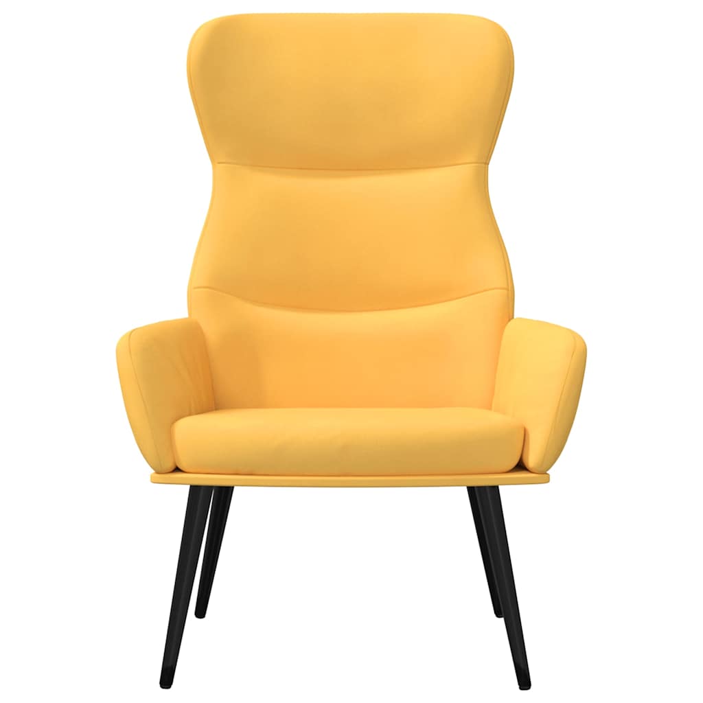 vidaXL Πολυθρόνα Relax Κίτρινη Μουσταρδί Υφασμάτινη με Σκαμπό