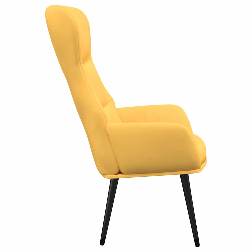 vidaXL Πολυθρόνα Relax Κίτρινη Μουσταρδί Υφασμάτινη με Σκαμπό