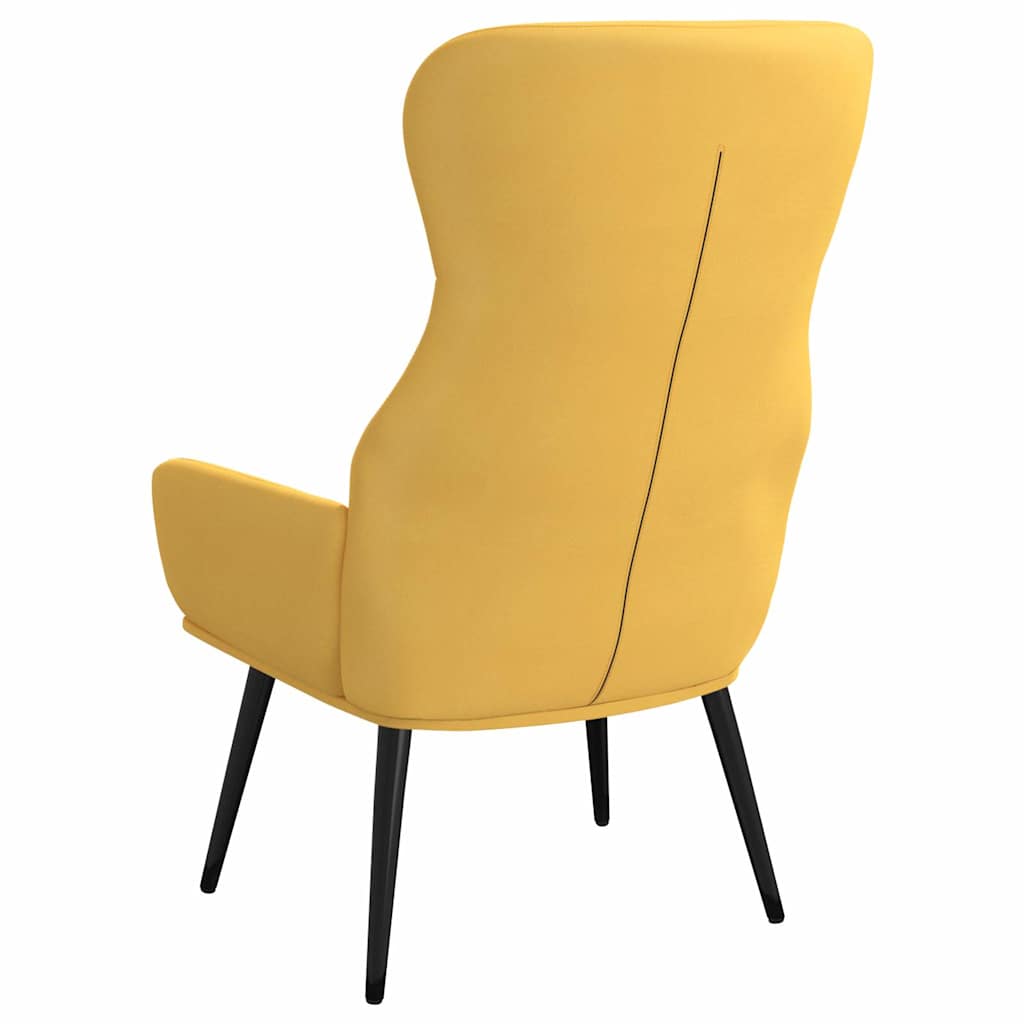 vidaXL Πολυθρόνα Relax Κίτρινη Μουσταρδί Υφασμάτινη με Σκαμπό