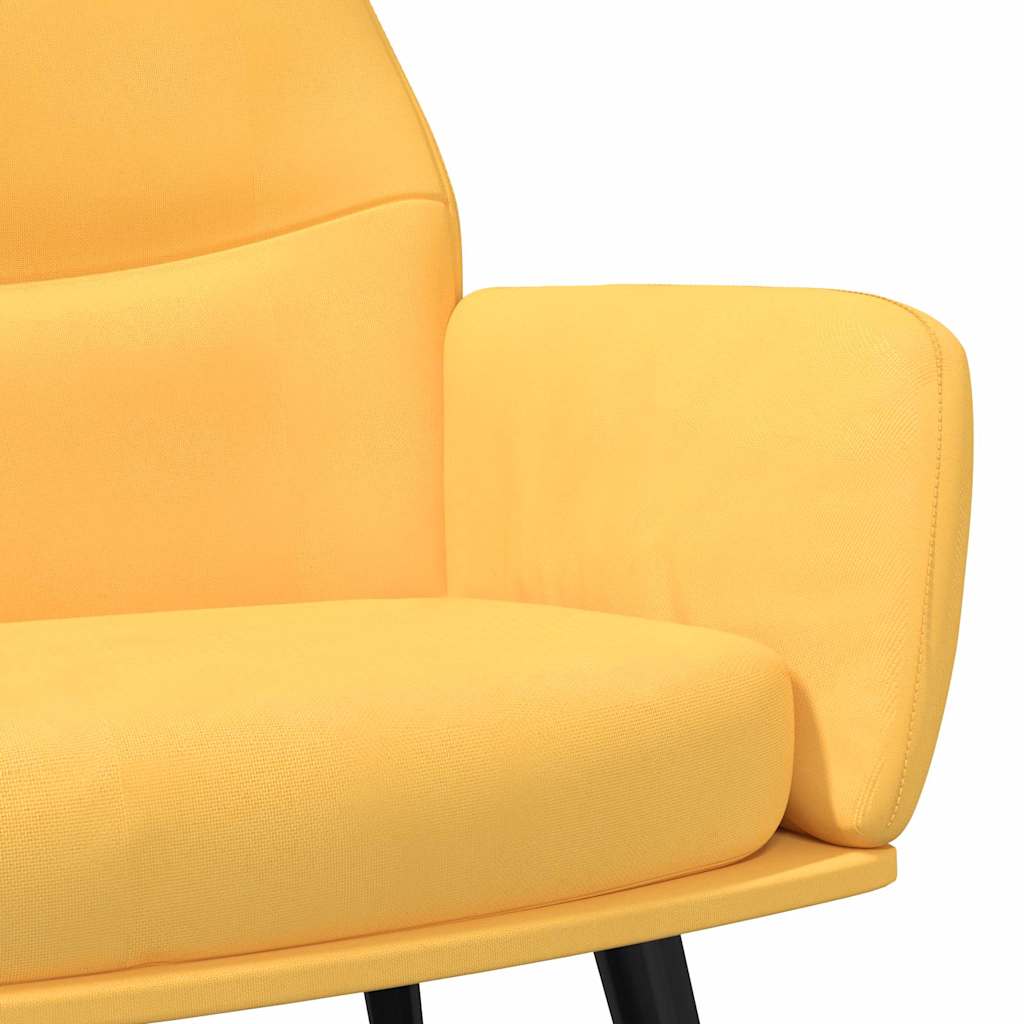 vidaXL Πολυθρόνα Relax Κίτρινη Μουσταρδί Υφασμάτινη με Σκαμπό