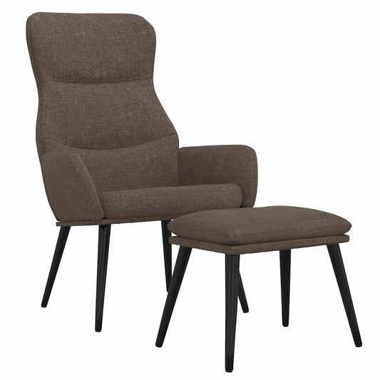 vidaXL Πολυθρόνα Relax Taupe Υφασμάτινη με Σκαμπό