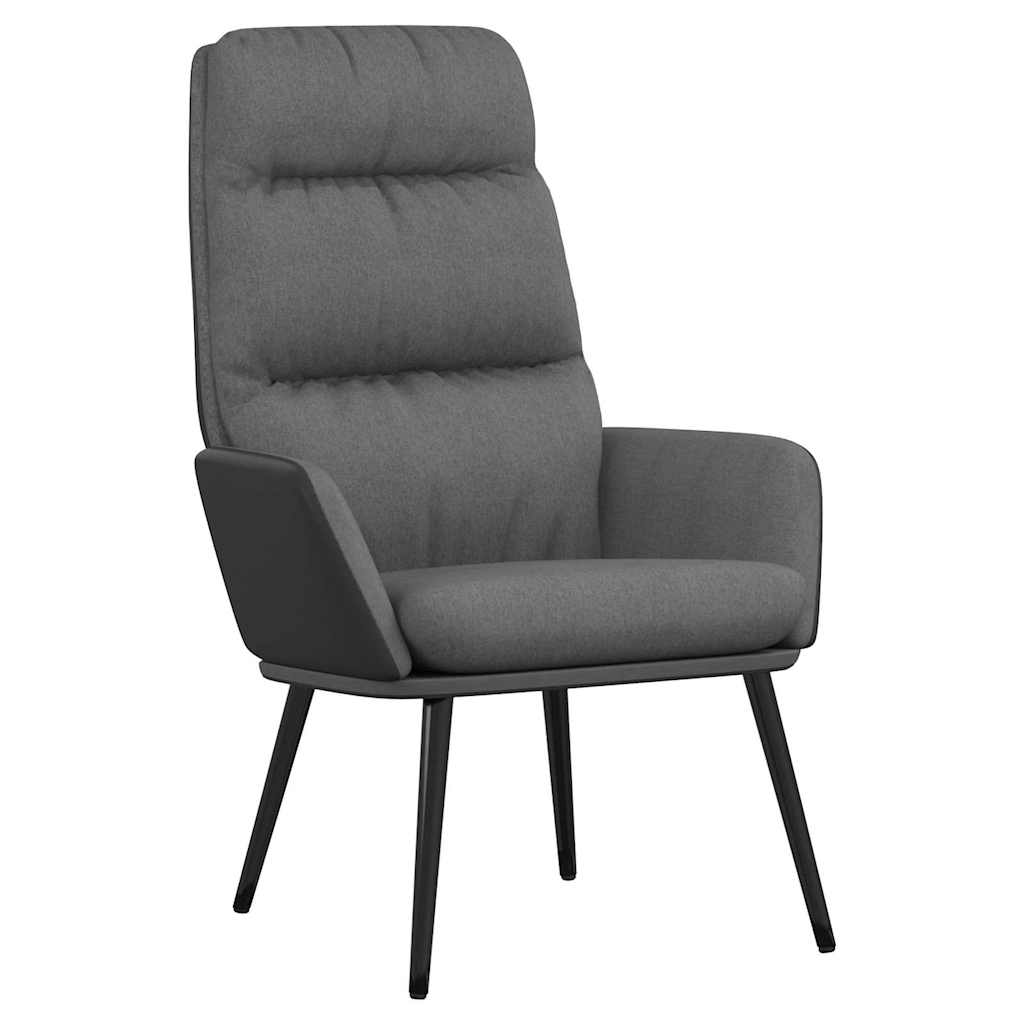 vidaXL Πολυθρόνα Relax Ανοιχτό Γκρι Ύφασμα & Συνθετικό Δέρμα με Σκαμπό