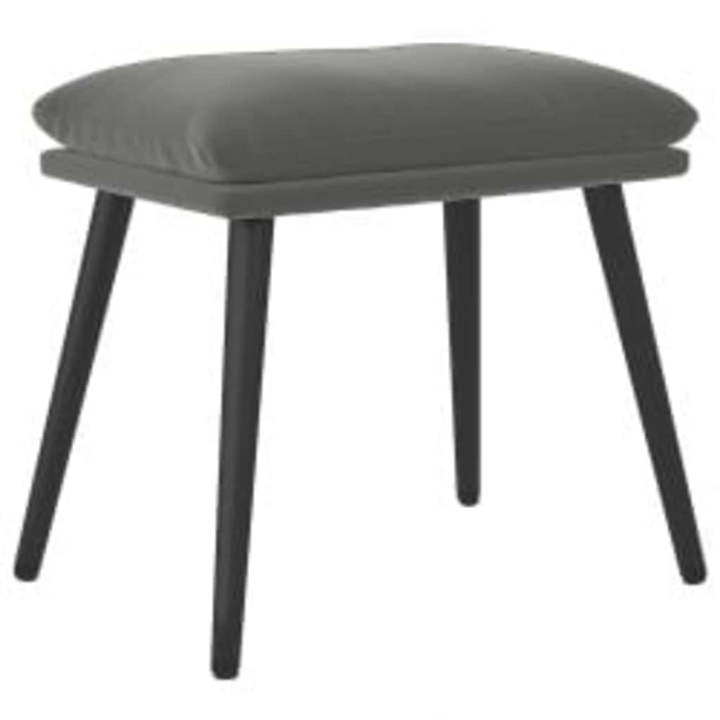 vidaXL Πολυθρόνα Relax με Υποπόδιο Σκούρο Γκρι Βελούδινη
