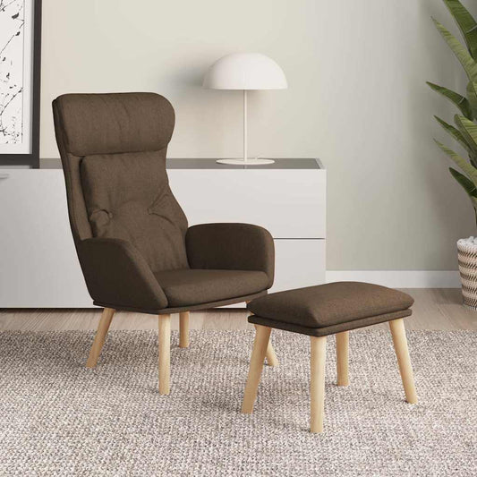 vidaXL Πολυθρόνα Relax Καφέ Υφασμάτινη με Υποπόδιο