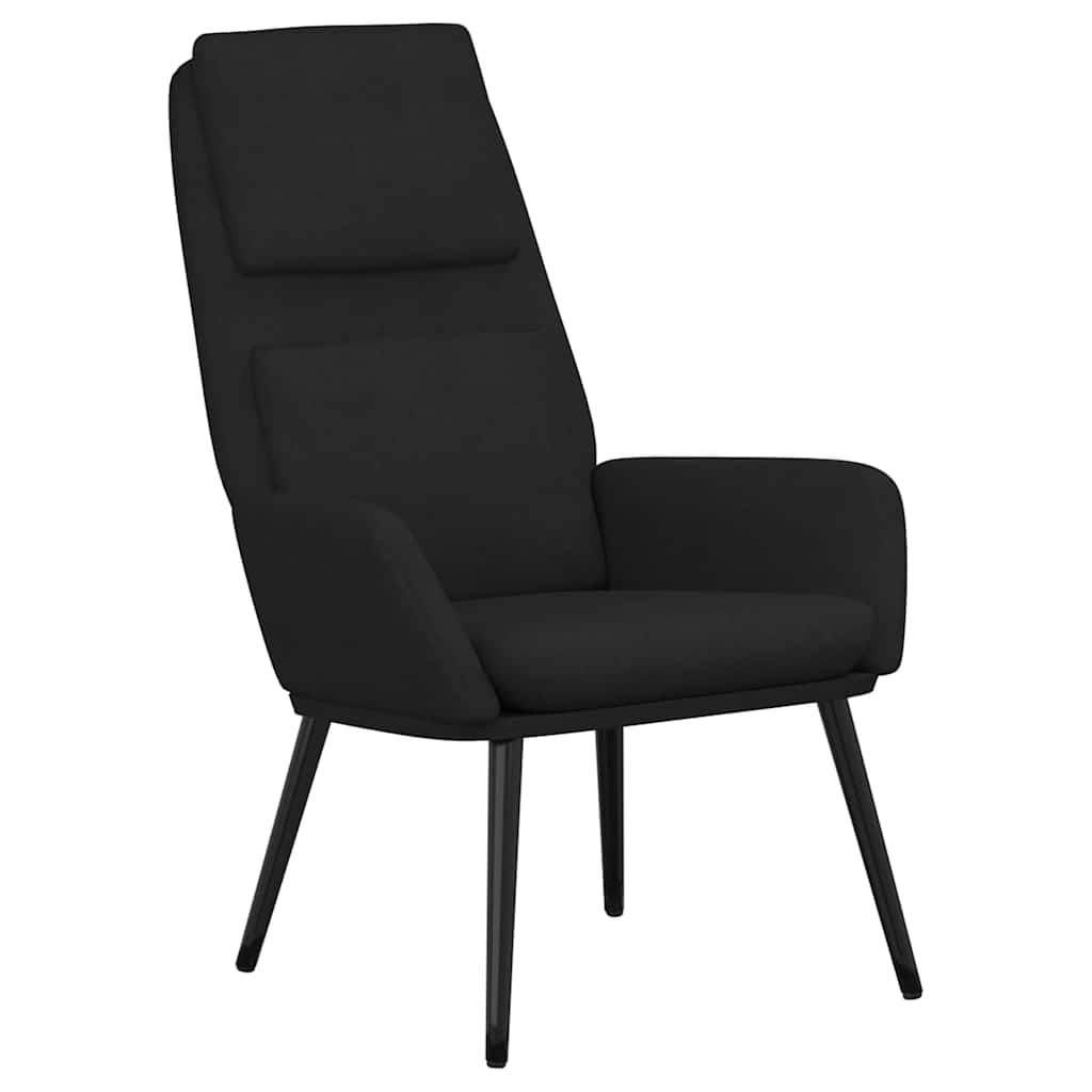 vidaXL Πολυθρόνα Relax Μαύρη Υφασμάτινη με Σκαμπό