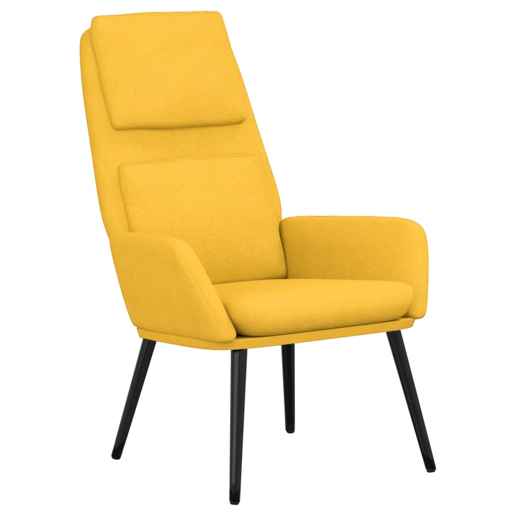 vidaXL Πολυθρόνα Relax Κίτρινη Μουσταρδί Υφασμάτινη με Σκαμπό