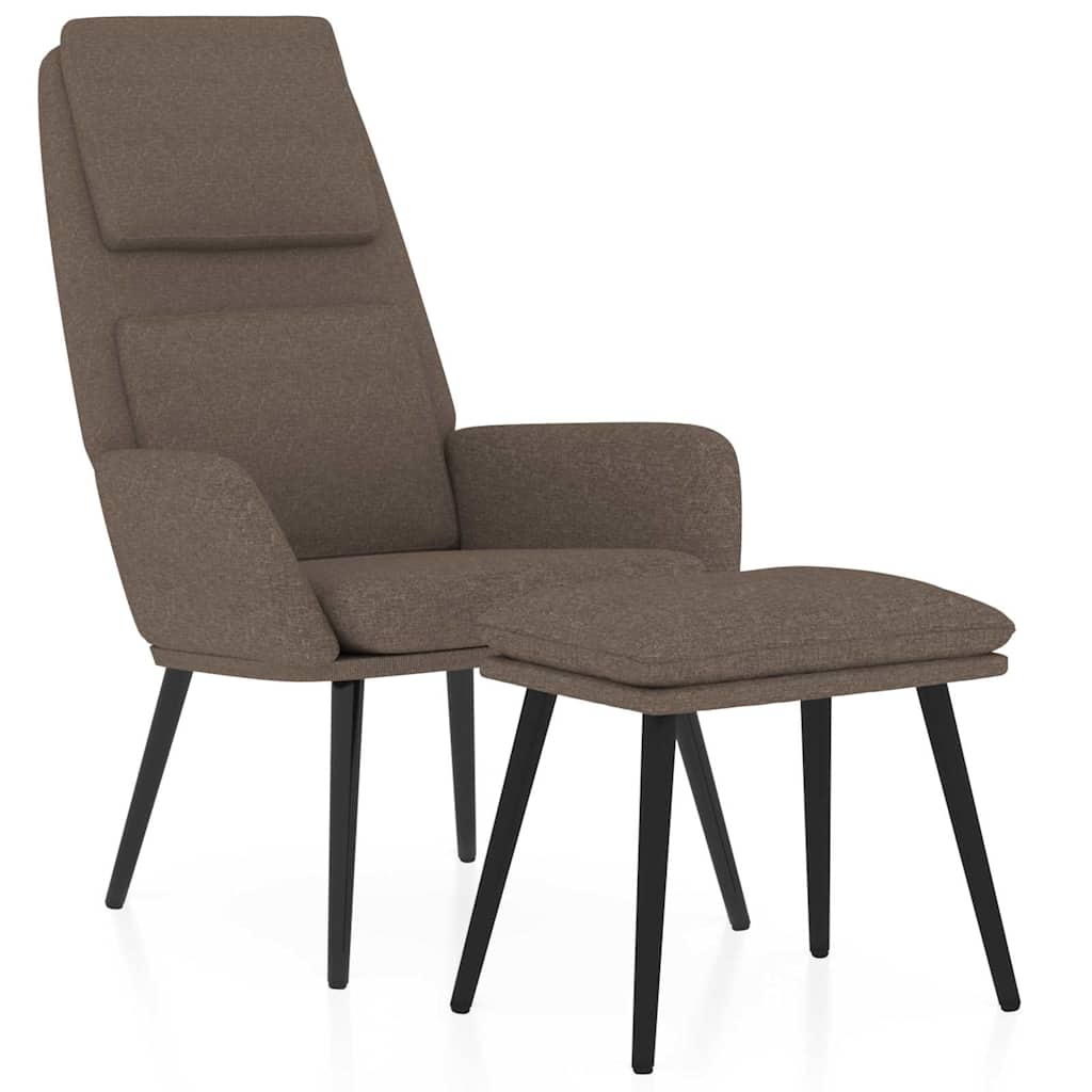 vidaXL Πολυθρόνα Relax Taupe Υφασμάτινη με Σκαμπό