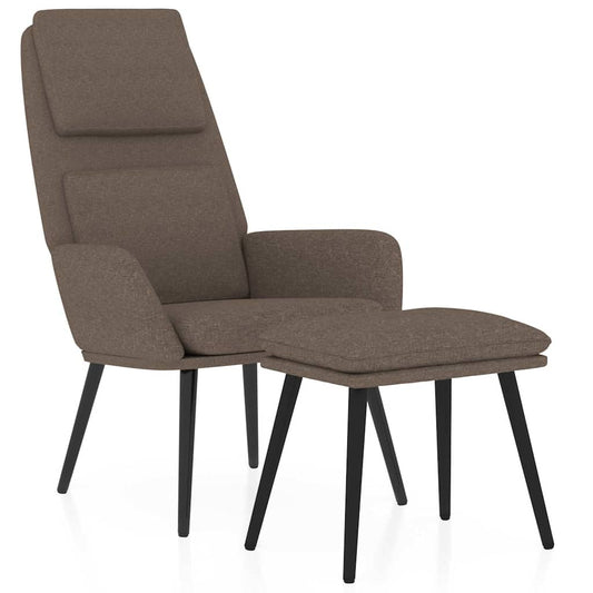 vidaXL Πολυθρόνα Relax Taupe Υφασμάτινη με Σκαμπό
