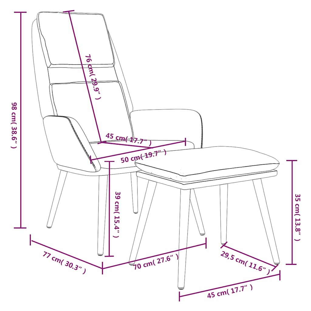 vidaXL Πολυθρόνα Relax Taupe Υφασμάτινη με Σκαμπό