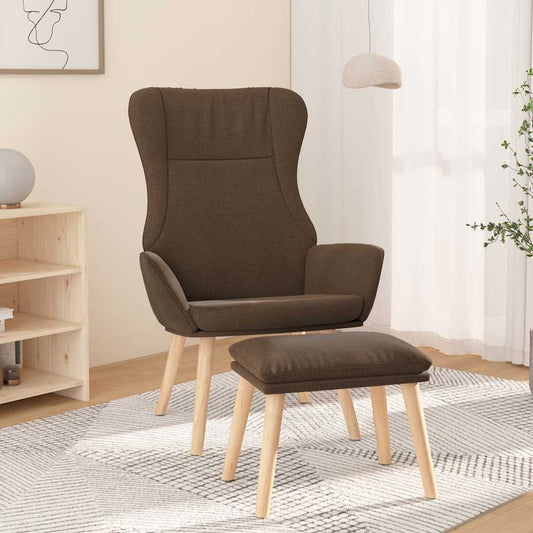 vidaXL Πολυθρόνα Relax Καφέ Υφασμάτινη με Υποπόδιο