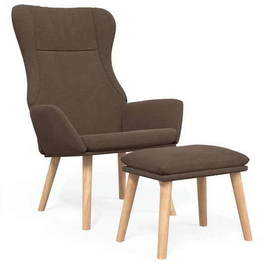 vidaXL Πολυθρόνα Relax Taupe Υφασμάτινη με Υποπόδιο