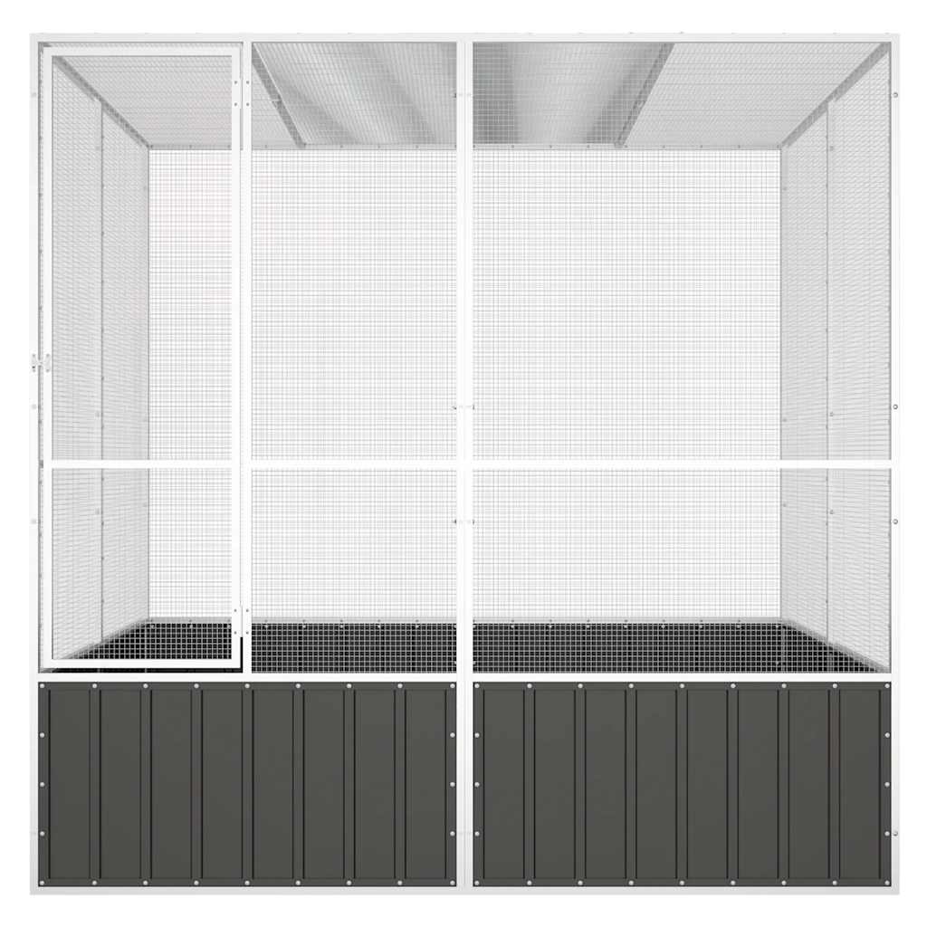 vidaXL Κλουβί Πουλιών Ανθρακί 213,5x217,5x211,5 εκ Γαλβανισμένο Χάλυβα