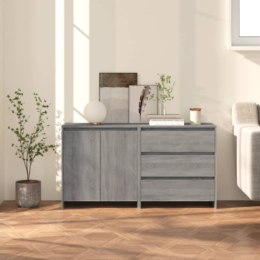 vidaXL Μπουφές 2 Τεμαχίων Γκρι Sonoma από Επεξεργασμένο Ξύλο