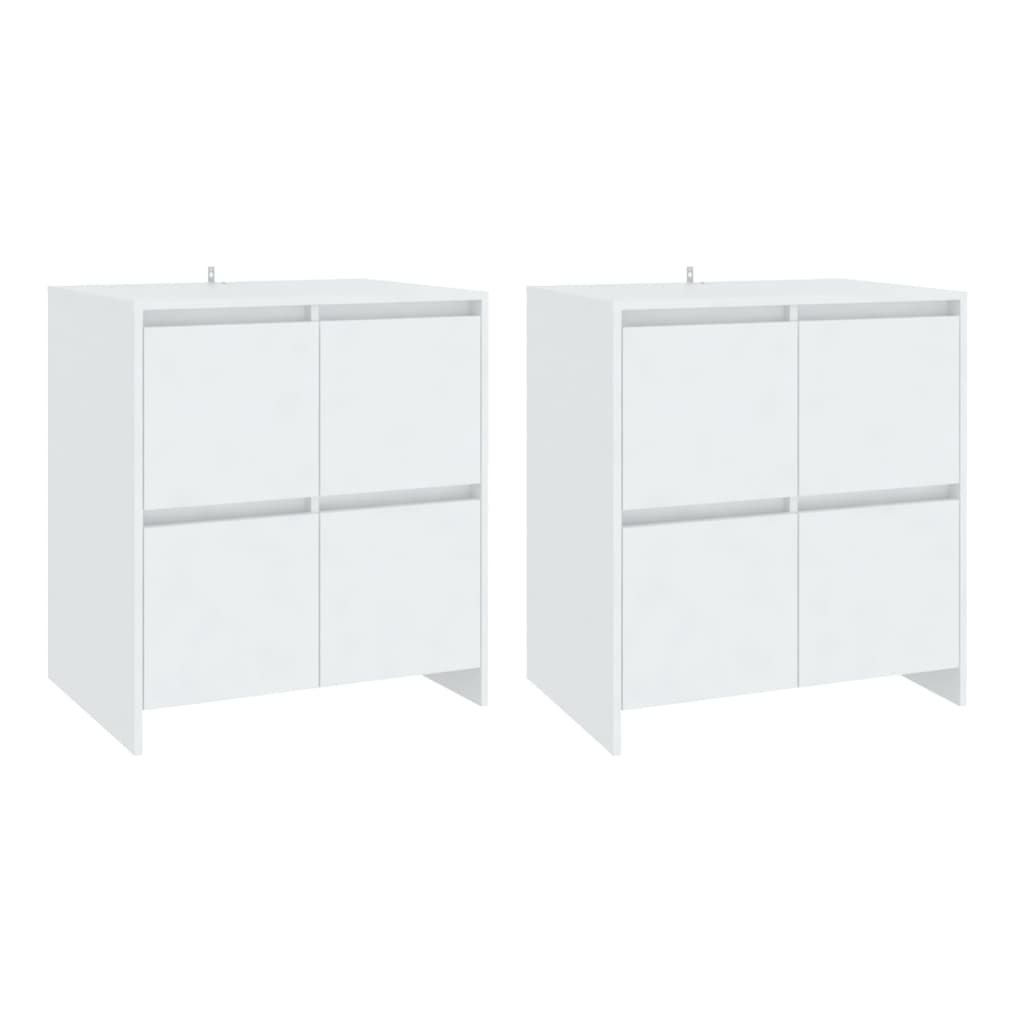 vidaXL Ντουλάπια 2 τεμ. Λευκά 70 x 41 x 75 εκ. από Επεξ. Ξύλο