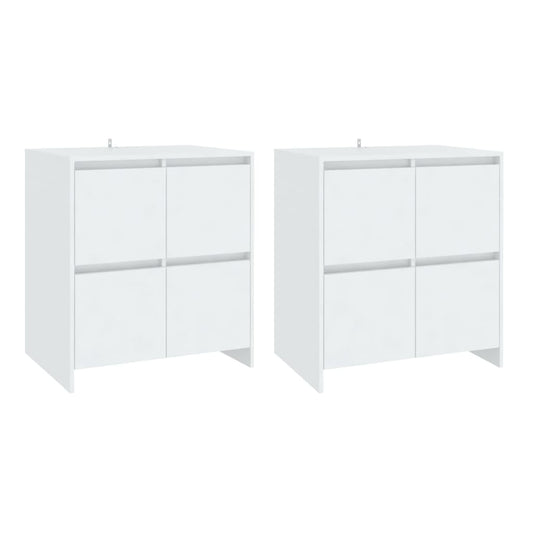 vidaXL Ντουλάπια 2 τεμ. Λευκά 70 x 41 x 75 εκ. από Επεξ. Ξύλο