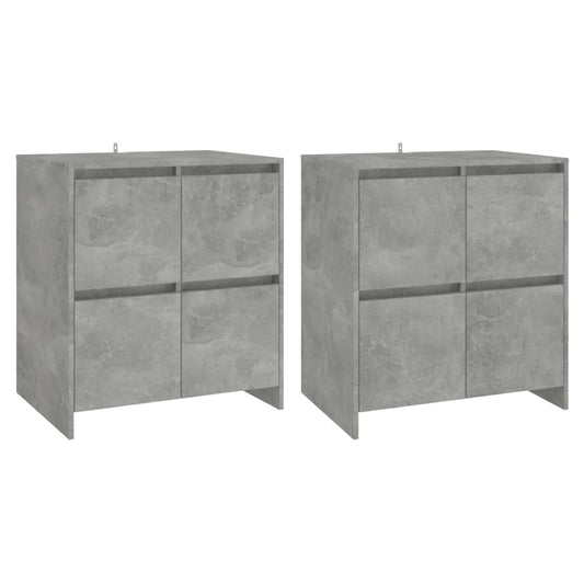 vidaXL Ντουλάπια 2 τεμ. Γκρι Σκυροδέματος 70 x 41 x 75 εκ. Μοριοσανίδα