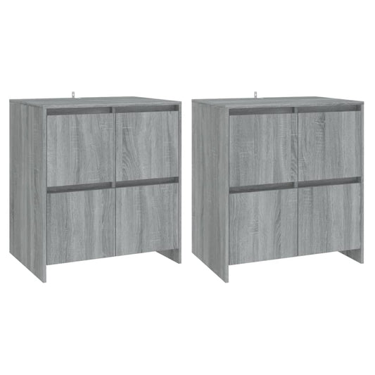 vidaXL Ντουλάπια 2 τεμ. Γκρι Sonoma 70 x 41 x 75 εκ. από Επεξ. Ξύλο