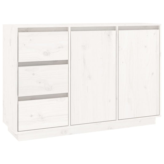 vidaXL Μπουφές με Συρτάρια Λευκός 111x34x75 εκ. από Μασίφ Ξύλο Πεύκου