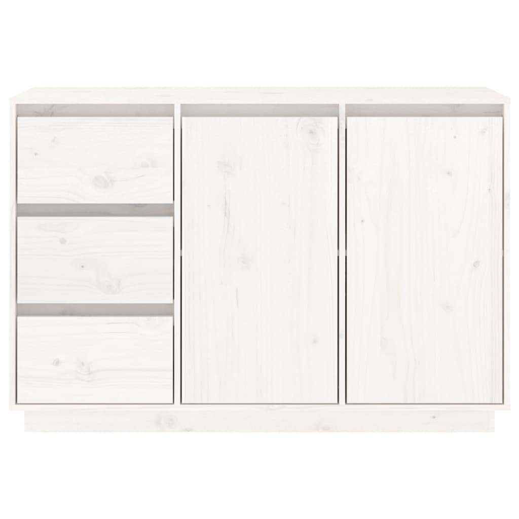 vidaXL Μπουφές με Συρτάρια Λευκός 111x34x75 εκ. από Μασίφ Ξύλο Πεύκου