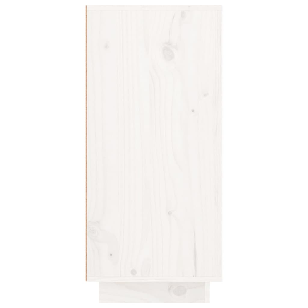 vidaXL Μπουφές με Συρτάρια Λευκός 111x34x75 εκ. από Μασίφ Ξύλο Πεύκου