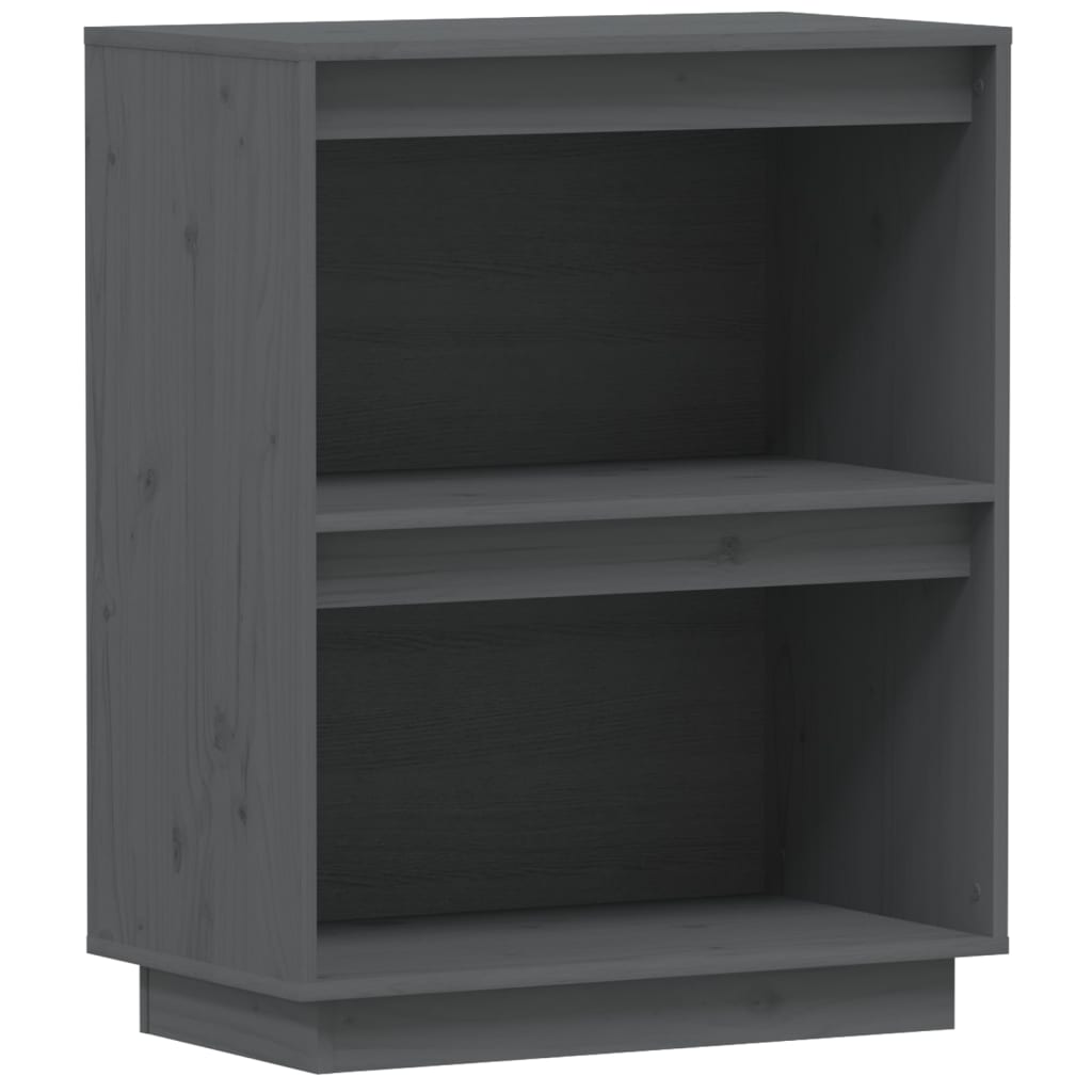 vidaXL Ντουλάπι Κονσόλα Γκρι 60 x 34 x 75 εκ. από Μασίφ Ξύλο Πεύκου