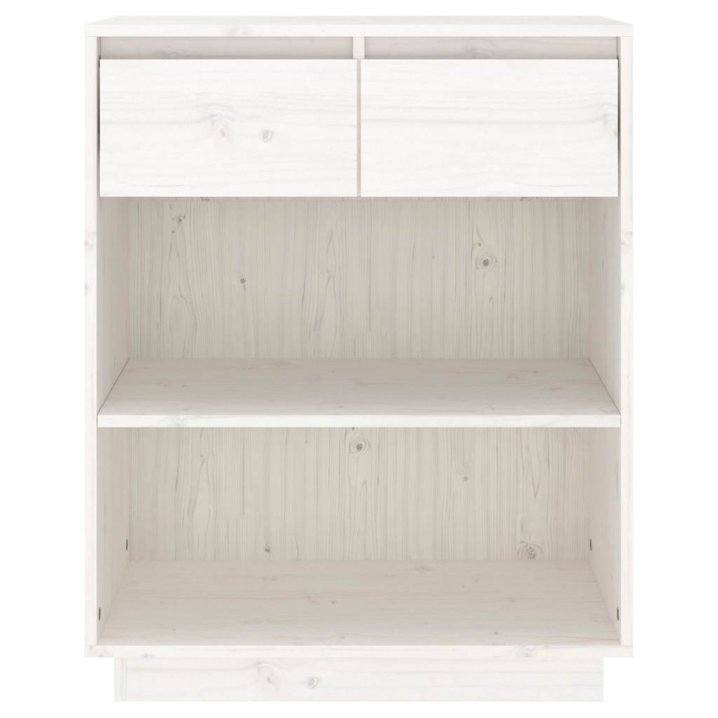 vidaXL Ντουλάπι Κονσόλα Λευκό 60 x 34 x 75 εκ. από Μασίφ Ξύλο Πεύκου