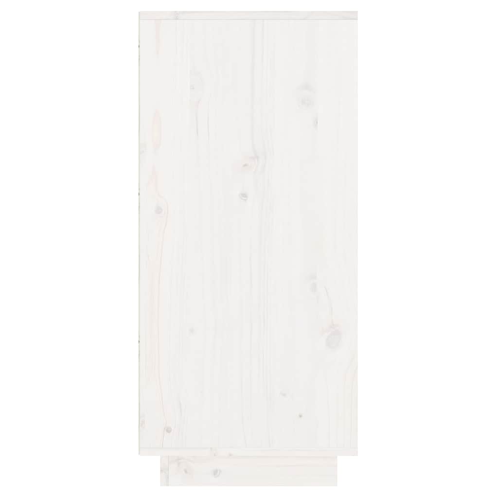 vidaXL Ντουλάπι Κονσόλα Λευκό 60 x 34 x 75 εκ. από Μασίφ Ξύλο Πεύκου