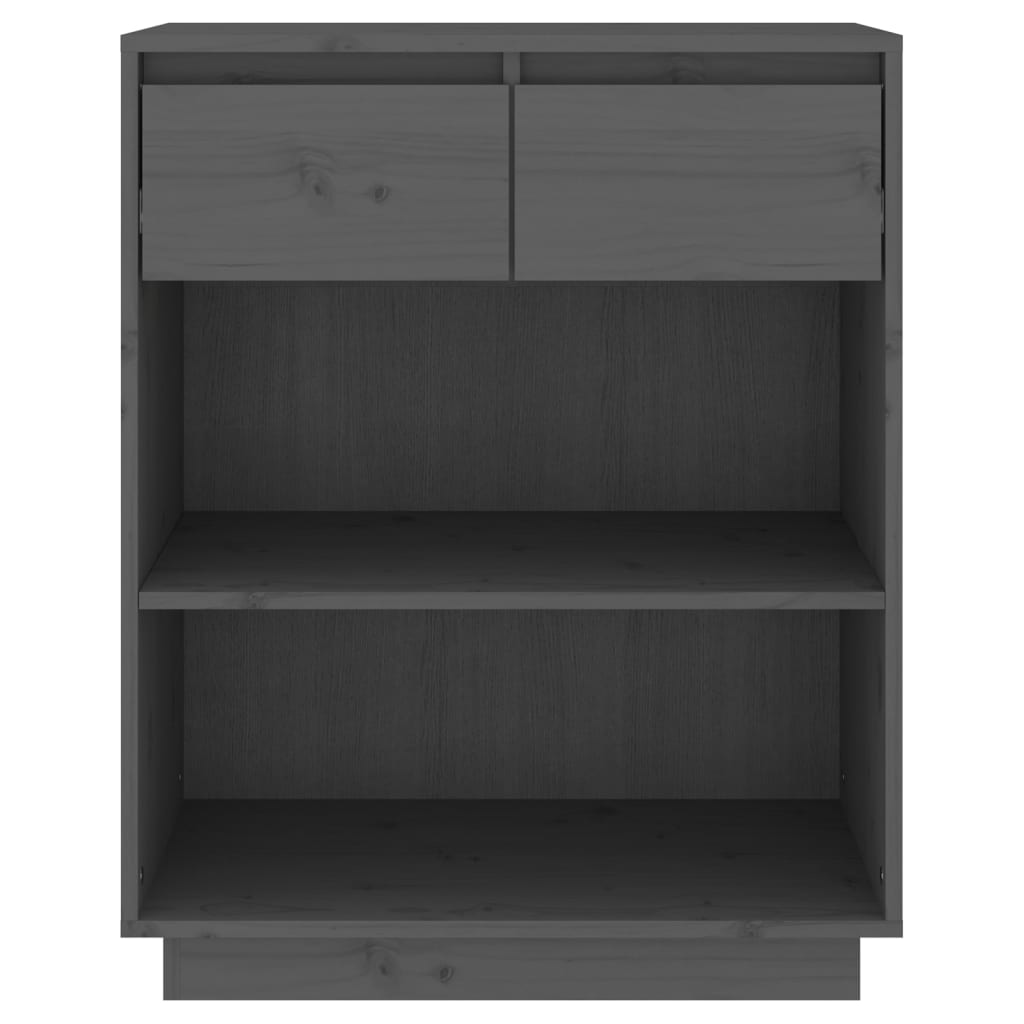 vidaXL Ντουλάπι Κονσόλα Γκρι 60 x 34 x 75 εκ. από Μασίφ Ξύλο Πεύκου