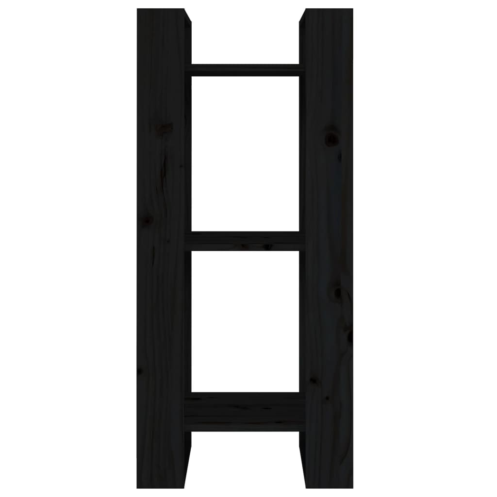 vidaXL Βιβλιοθήκη/Διαχωριστικό Χώρου Μαύρο 41x35x91 εκ. Μασίφ Πεύκο