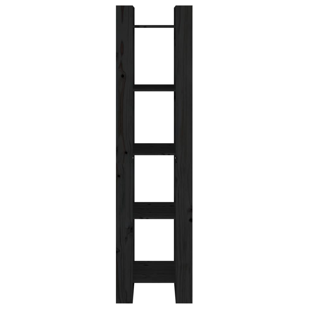 vidaXL Βιβλιοθήκη/Διαχωριστικό Χώρου Μαύρο 41x35x160 εκ. Μασίφ Πεύκο