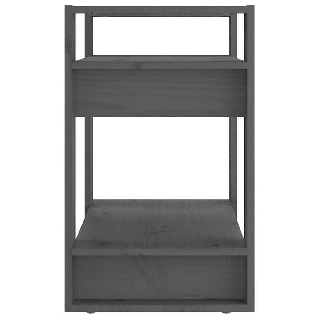 vidaXL Βιβλιοθήκη/Διαχωριστικό Χώρου Γκρι 60x35x57 εκ. Μασίφ Πεύκο