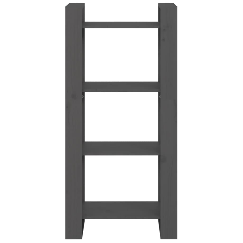 vidaXL Βιβλιοθήκη/Διαχωριστικό Χώρου Γκρι 60x35x125 εκ. Μασίφ Ξύλο