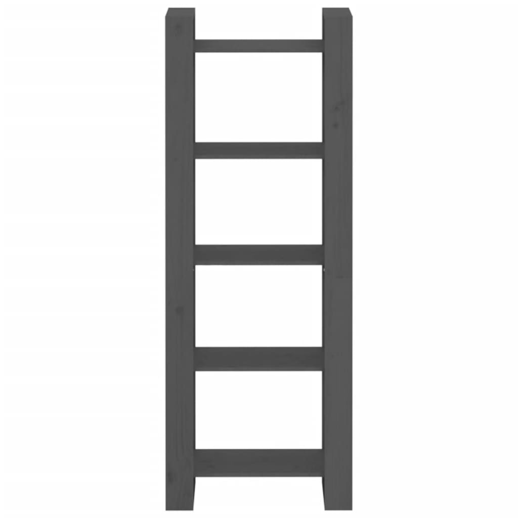 vidaXL Βιβλιοθήκη/Διαχωριστικό Χώρου Γκρι 60x35x160 εκ. Μασίφ Ξύλο