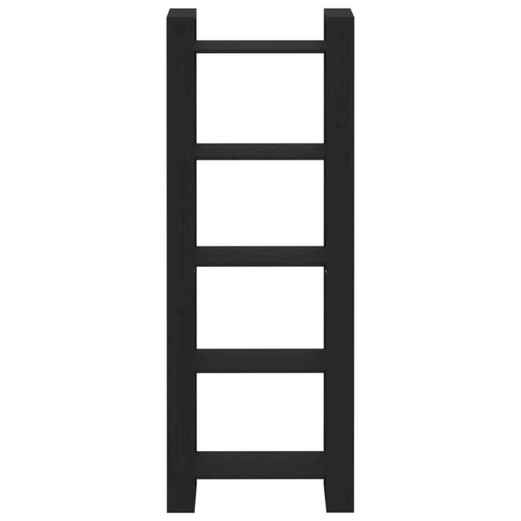 vidaXL Βιβλιοθήκη/Διαχωριστικό Χώρου Μαύρο 60x35x160 εκ. Μασίφ Ξύλο