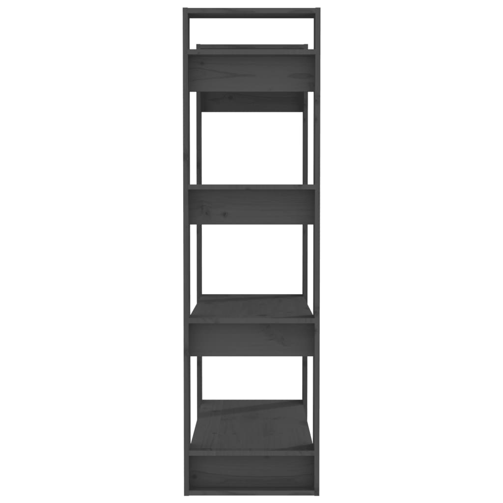 vidaXL Βιβλιοθήκη/Διαχωριστικό Χώρου Γκρι 80x35x125 εκ. Μασίφ Πεύκο