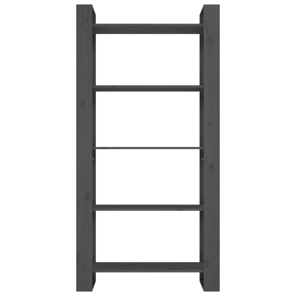 vidaXL Βιβλιοθήκη/Διαχωριστικό Χώρου Γκρι 80x35x160 εκ. Μασίφ Ξύλο