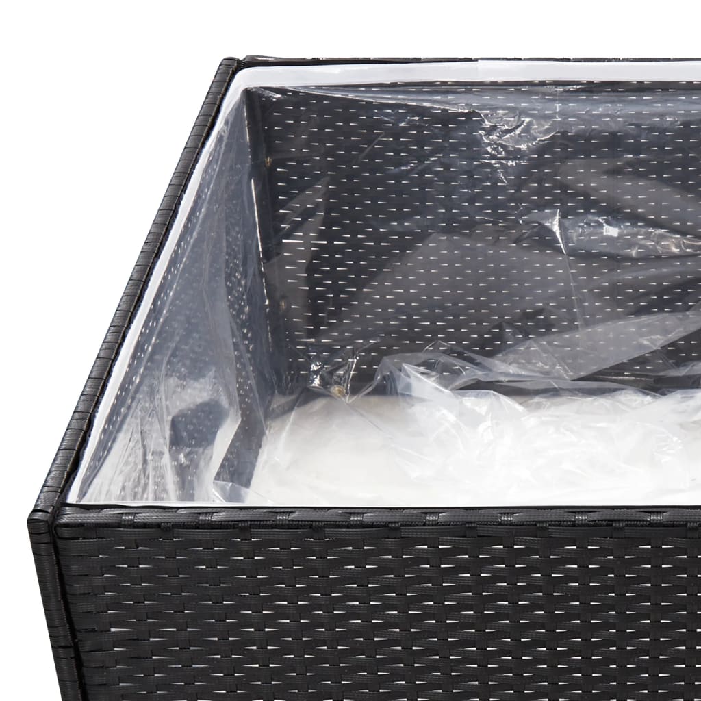 vidaXL Ζαρντινιέρα Κήπου Μαύρη 80 x 80 x 40 εκ. από Συνθετικό Ρατάν