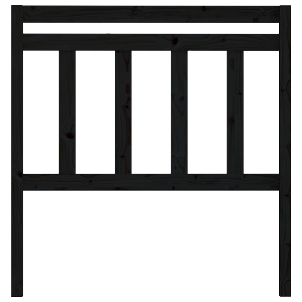 vidaXL Κεφαλάρι κρεβατιού Μαύρο 96x4x100 εκ. από Μασίφ Ξύλο Πεύκου