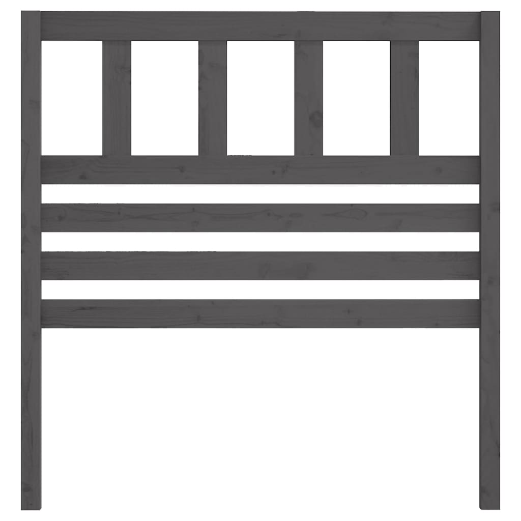 vidaXL Κεφαλάρι κρεβατιού Γκρι 96x4x100 εκ. από Μασίφ Ξύλο Πεύκου