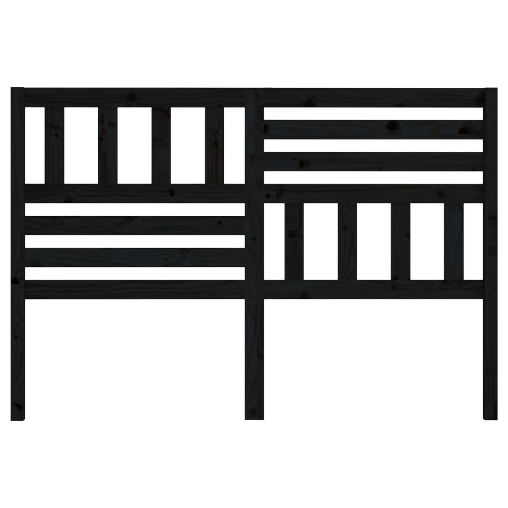 vidaXL Κεφαλάρι κρεβατιού Μαύρο 126x4x100 εκ. από Μασίφ Ξύλο Πεύκου