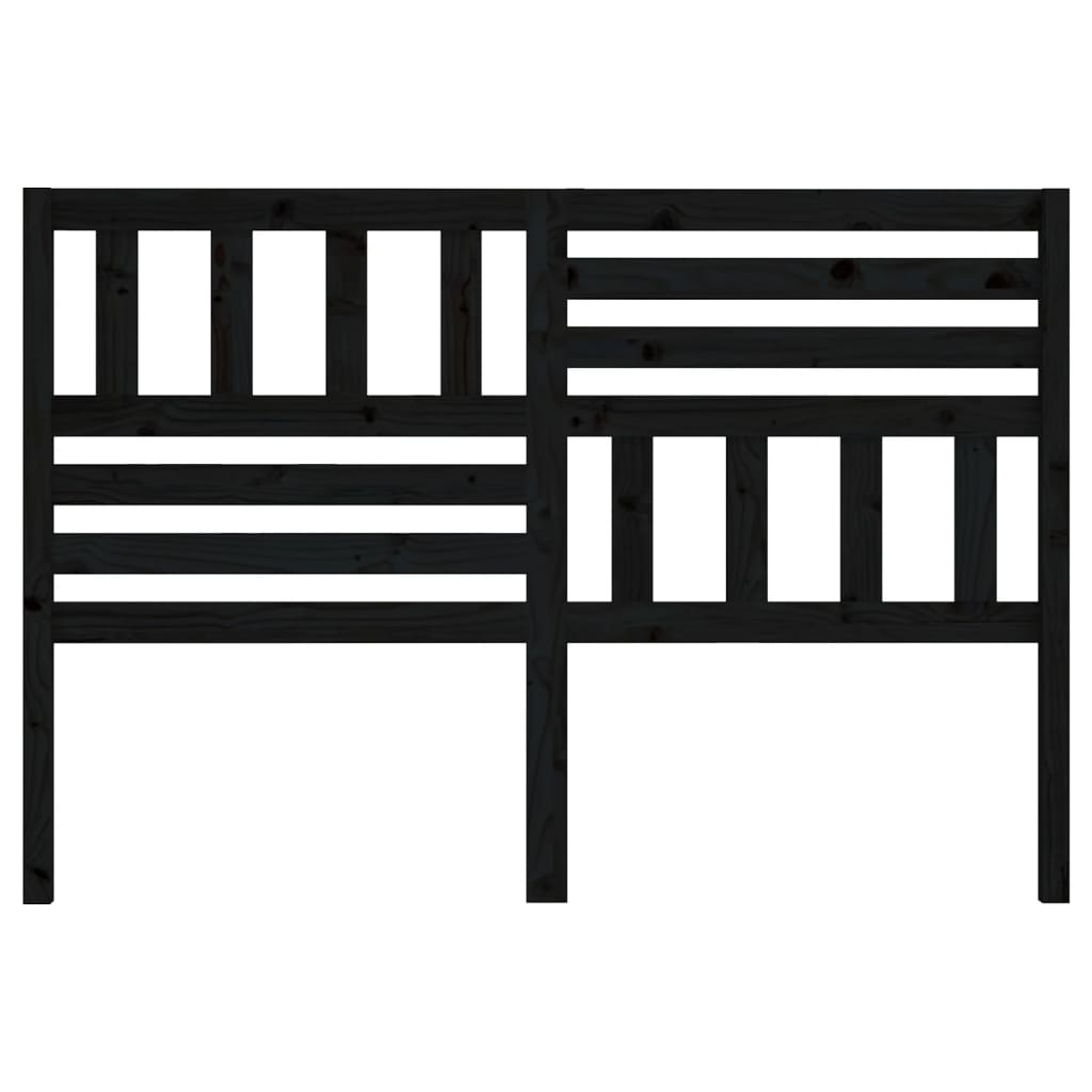 vidaXL Κεφαλάρι κρεβατιού Μαύρο 146x4x100 εκ. από Μασίφ Ξύλο Πεύκου