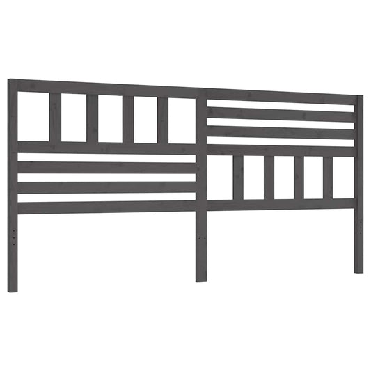 vidaXL Κεφαλάρι κρεβατιού Γκρι 186x4x100 εκ. από Μασίφ Ξύλο Πεύκου
