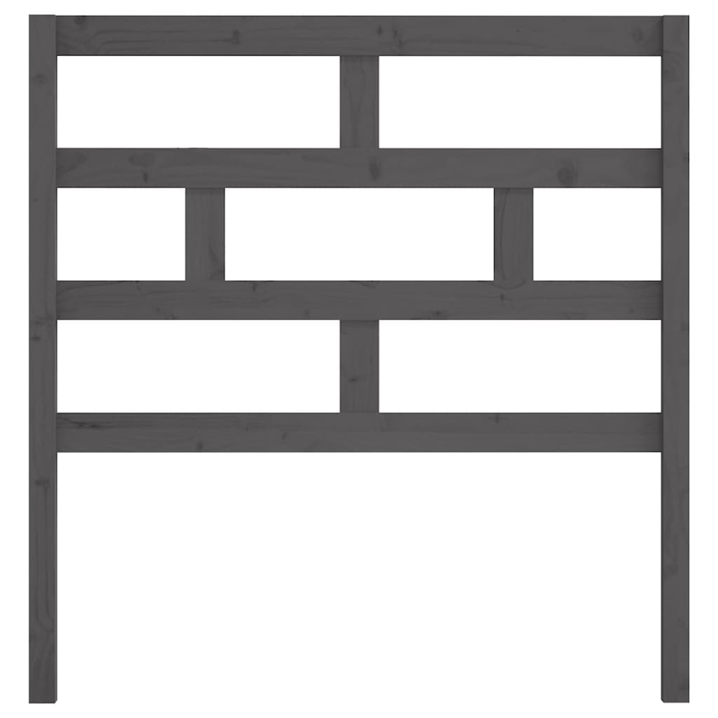 vidaXL Κεφαλάρι κρεβατιού Γκρι 81x4x100 εκ. από Μασίφ Ξύλο Πεύκου