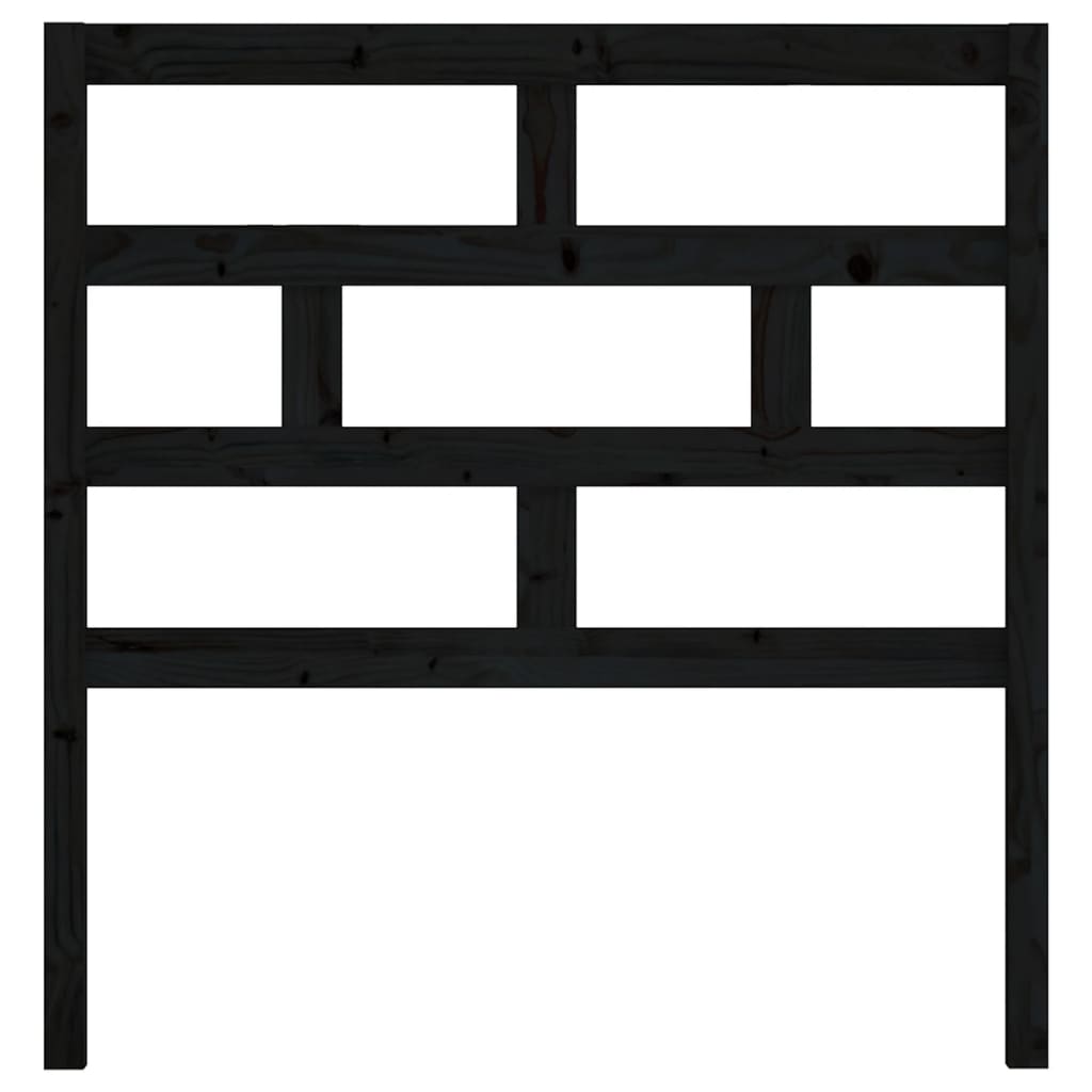 vidaXL Κεφαλάρι κρεβατιού Μαύρο 81x4x100 εκ. από Μασίφ Ξύλο Πεύκου