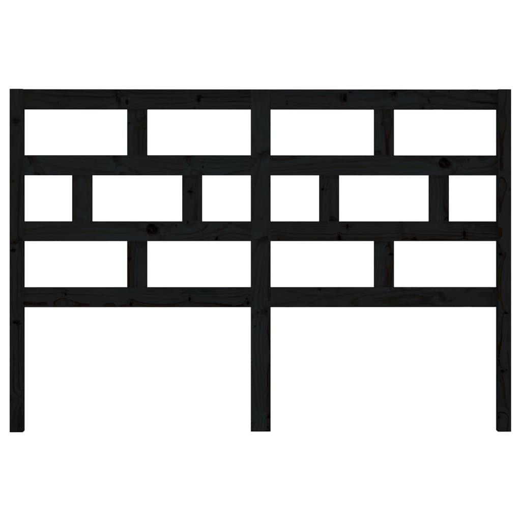 vidaXL Κεφαλάρι κρεβατιού Μαύρο 141x4x100 εκ. από Μασίφ Ξύλο Πεύκου