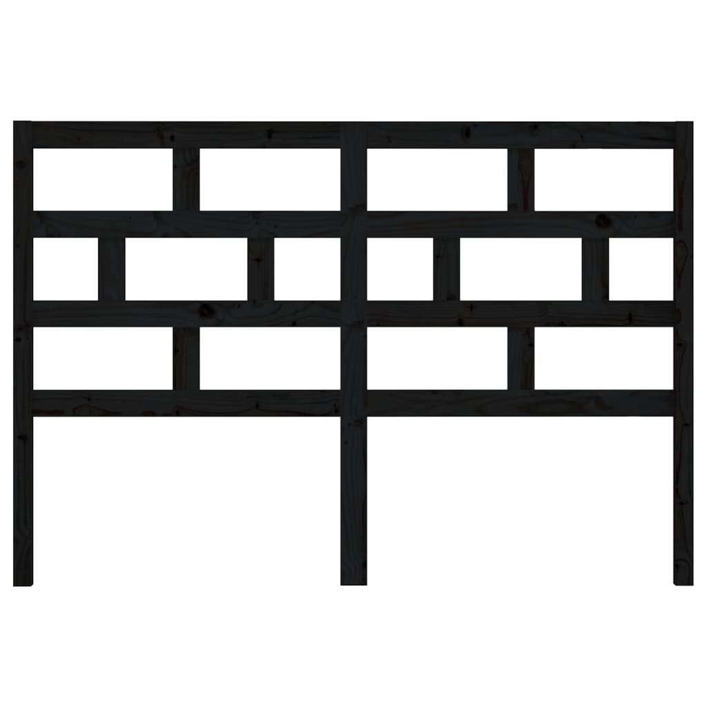 vidaXL Κεφαλάρι κρεβατιού Μαύρο 146x4x100 εκ. από Μασίφ Ξύλο Πεύκου