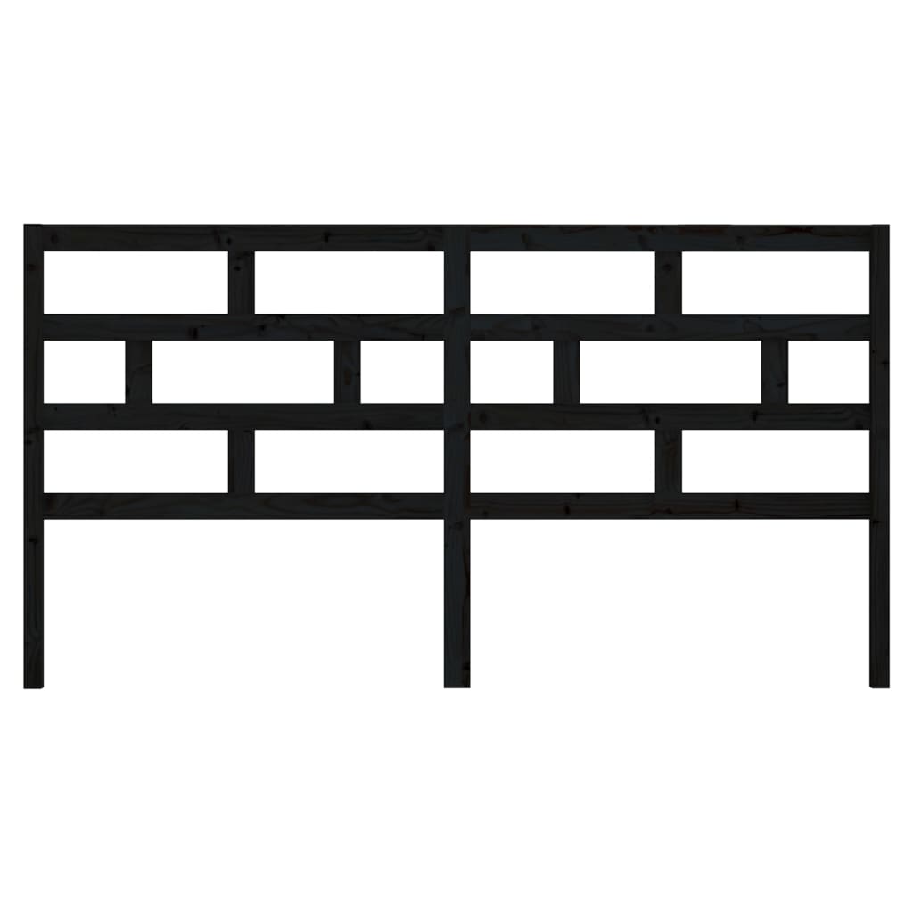 vidaXL Κεφαλάρι κρεβατιού Μαύρο 186x4x100 εκ. από Μασίφ Ξύλο Πεύκου