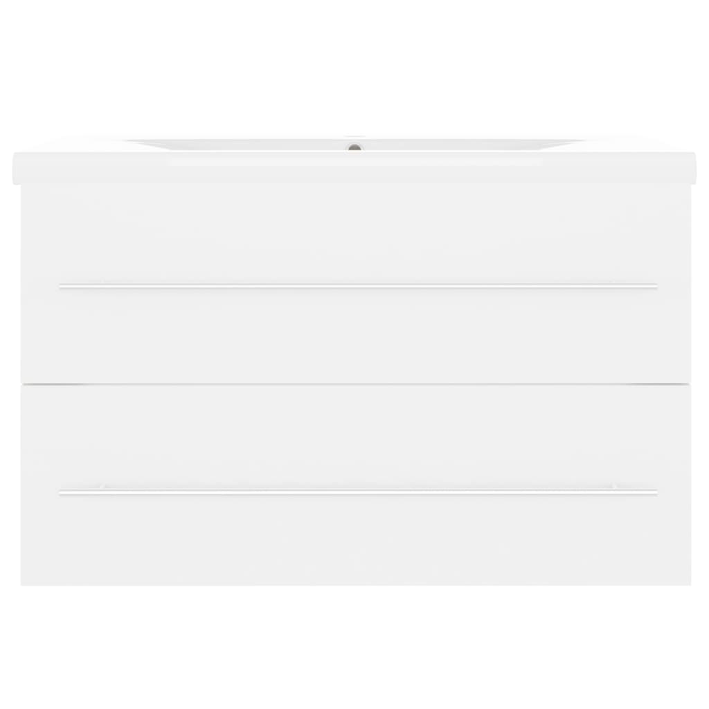 vidaXL Ντουλάπι Μπάνιου με Νιπτήρα Λευκό από Επεξεργασμένο Ξύλο