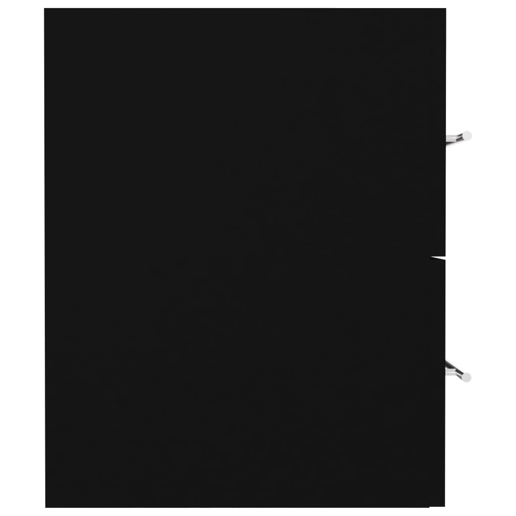 vidaXL Ντουλάπι Μπάνιου με Νιπτήρα Μαύρο από Επεξεργασμένο Ξύλο