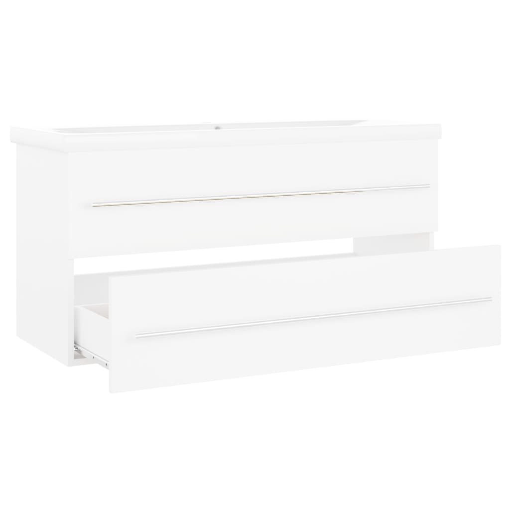 vidaXL Ντουλάπι Μπάνιου με Νιπτήρα Λευκό από Μοριοσανίδα